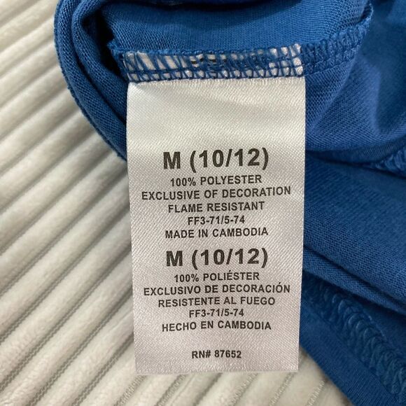 Lucky Brand Girls M Blue Sleeveless Tee Clover Logo Flame Resistant Casual - Picture 4 of 6